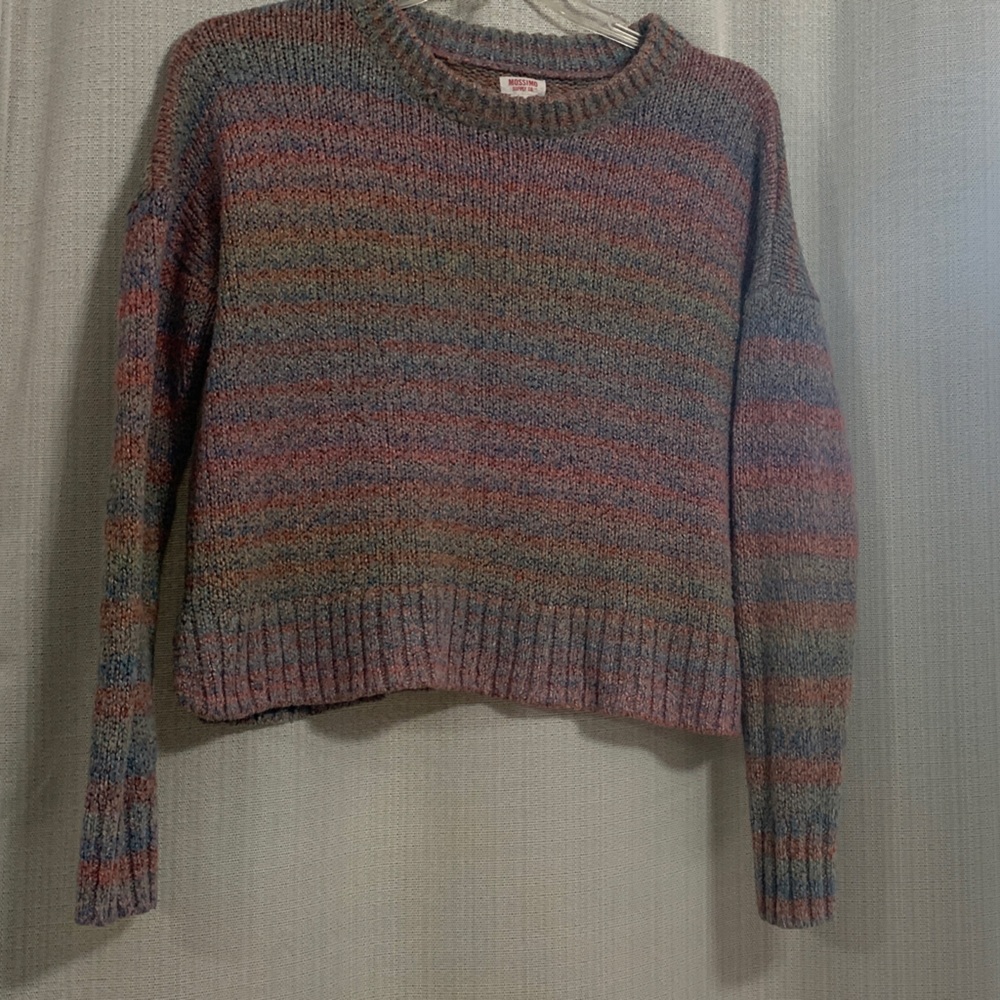 Mossimo Supply Co. Cozy Multicolor Striped Crew Neck Sweater